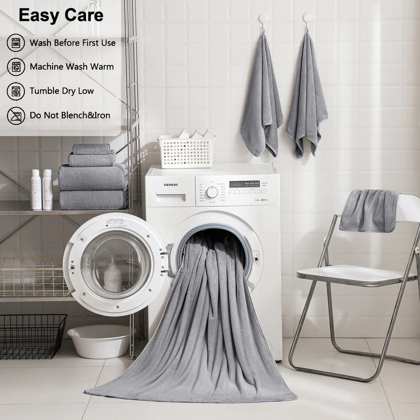 Ultra Soft Gray Bath Towel Set