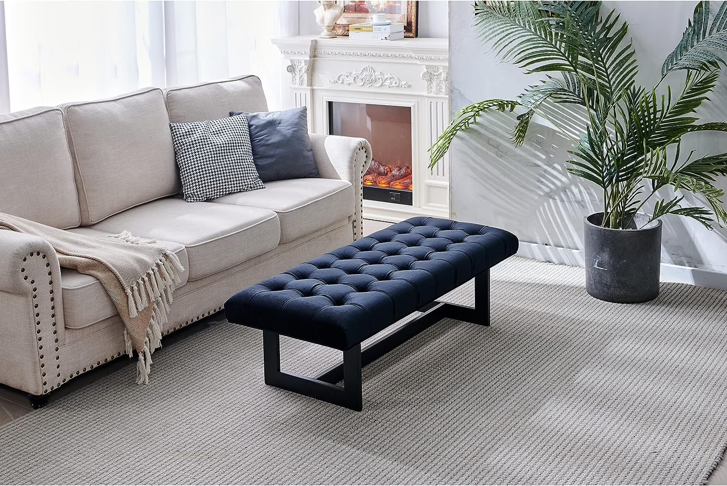Button-Tufted Ottoman