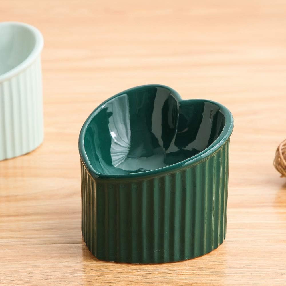 Dark Green Cat Bowls