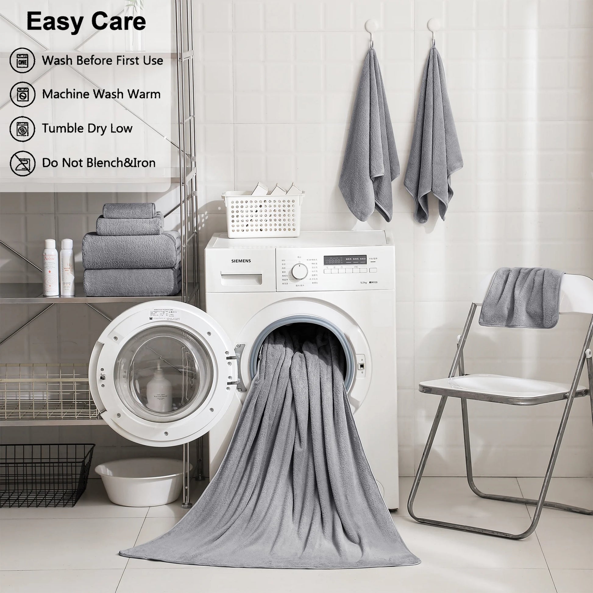 Ultra Soft Gray Bath Towel Set
