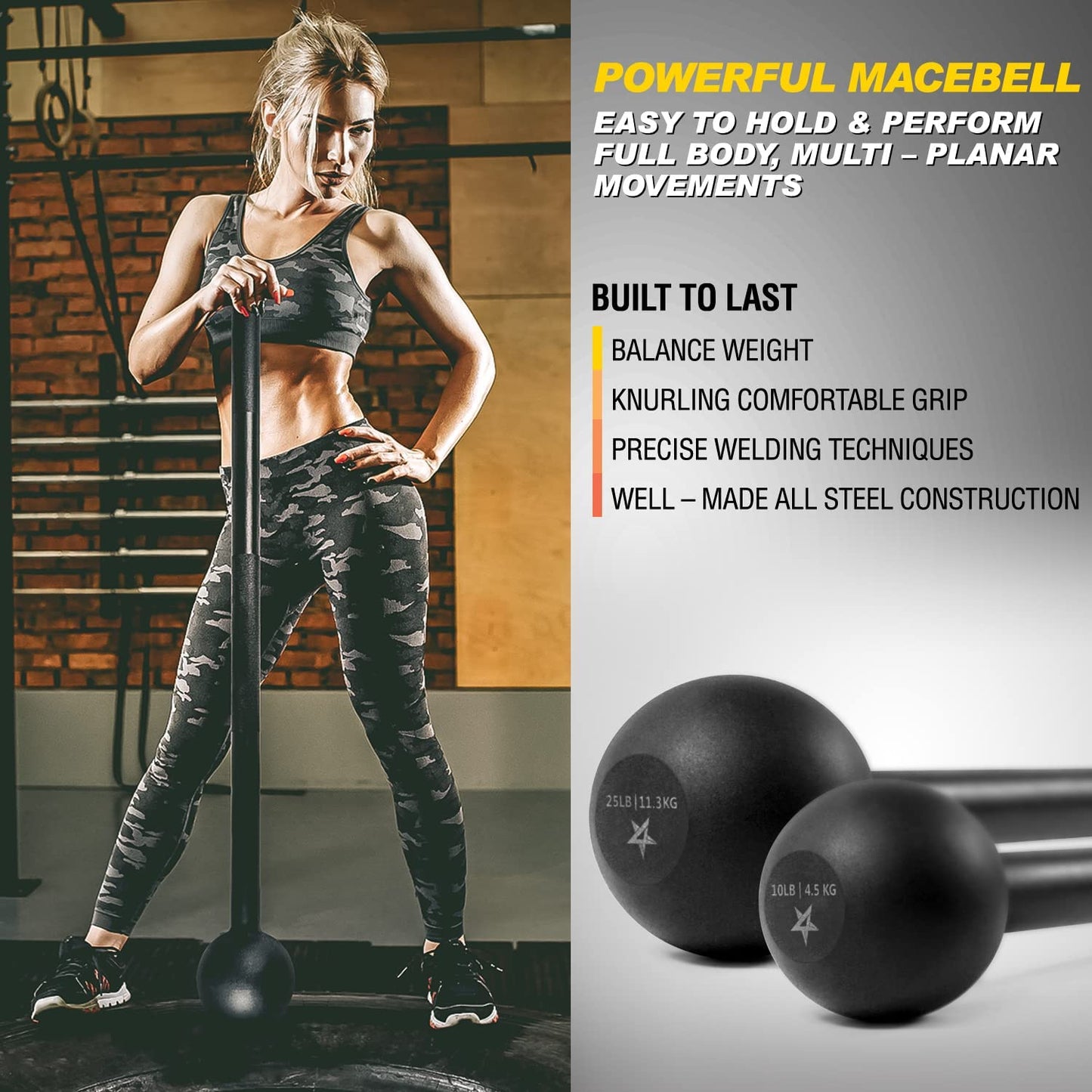 Steel Mace Bell for Strength Training