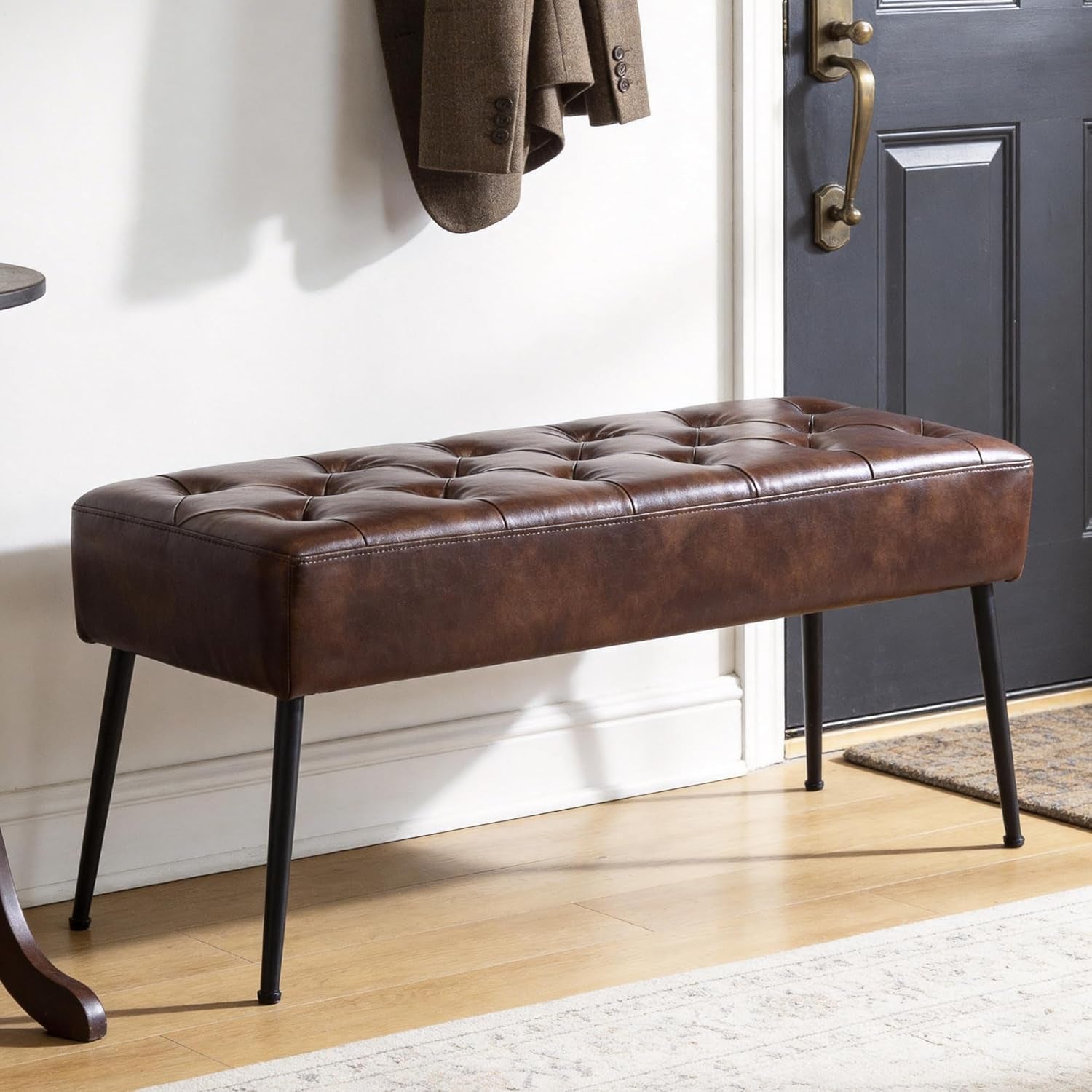 Button-Tufted Ottoman Bench