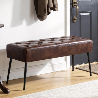 Button-Tufted Ottoman Bench