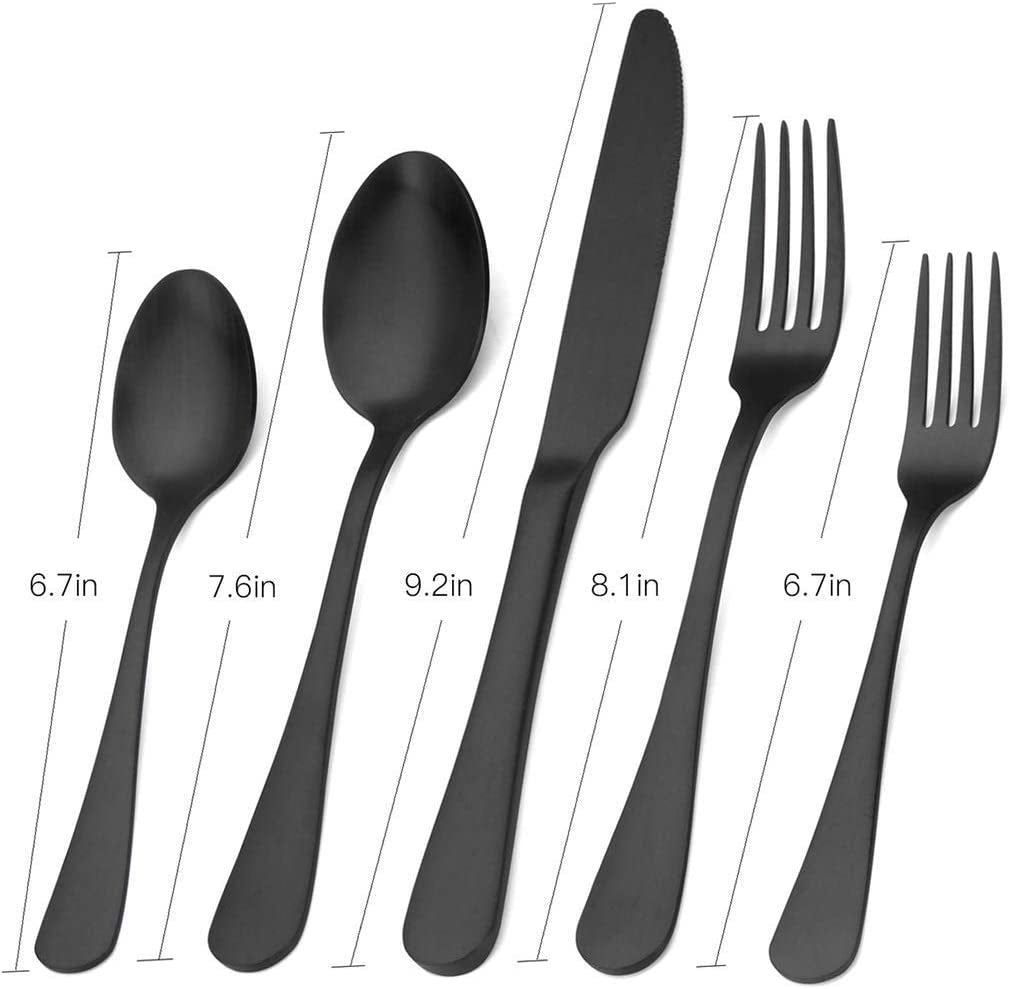 Matte Black Silverware Set