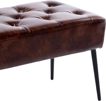 Button-Tufted Ottoman Bench
