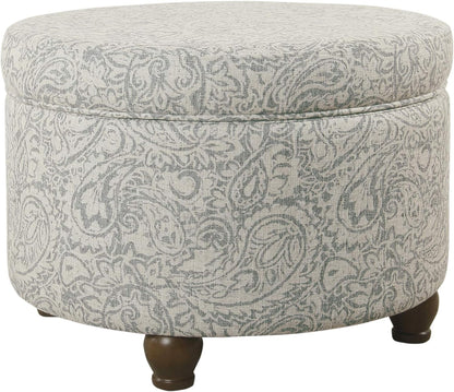  Upholstered round Storage Ottoman 