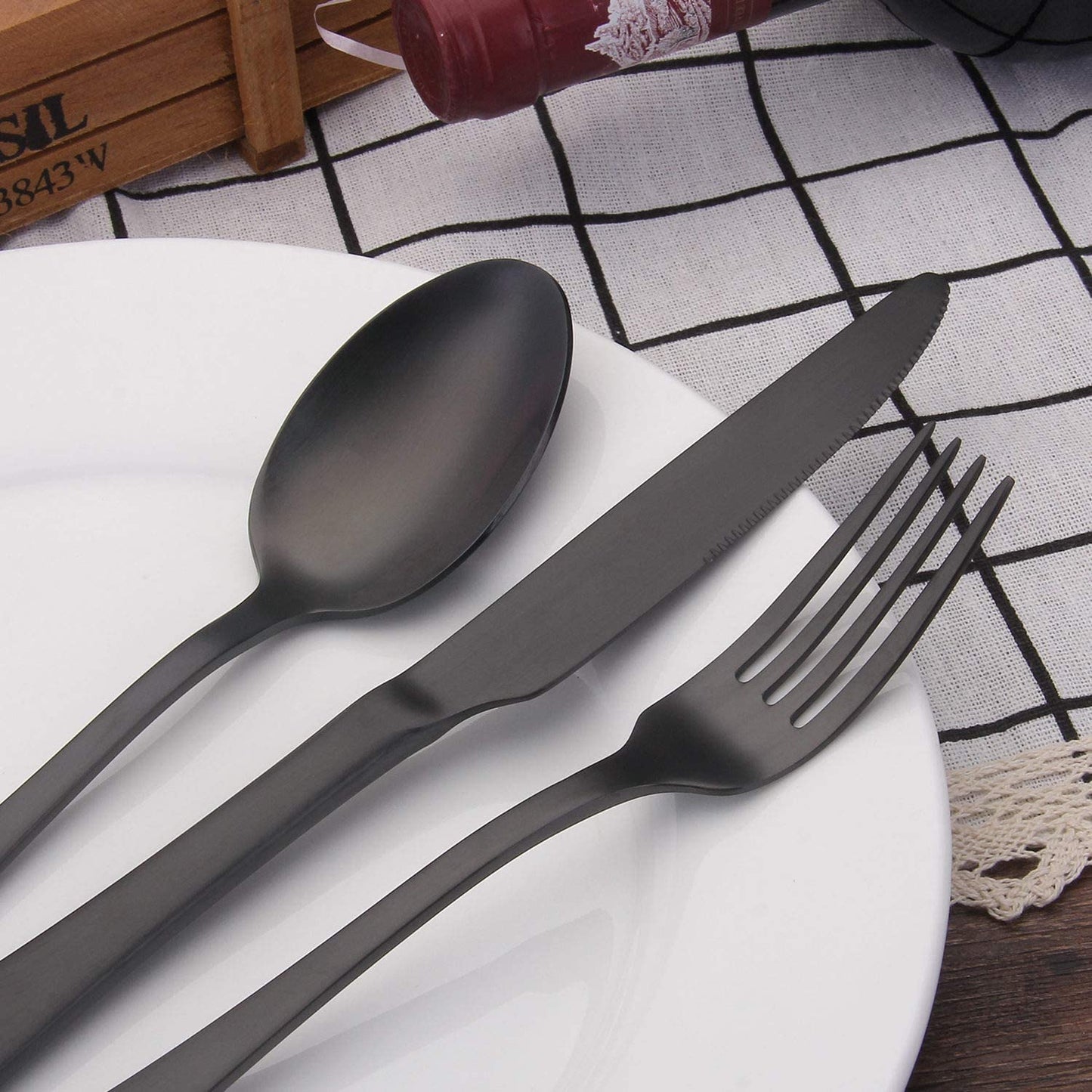 Matte Black Silverware Set