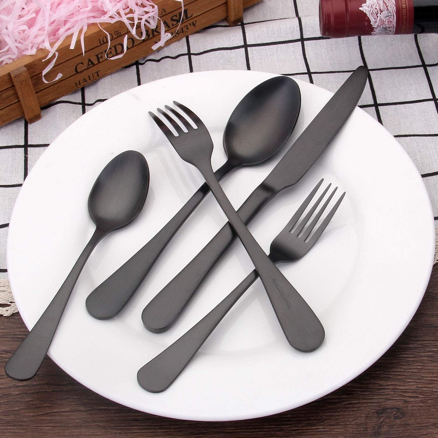 Matte Black Silverware Set
