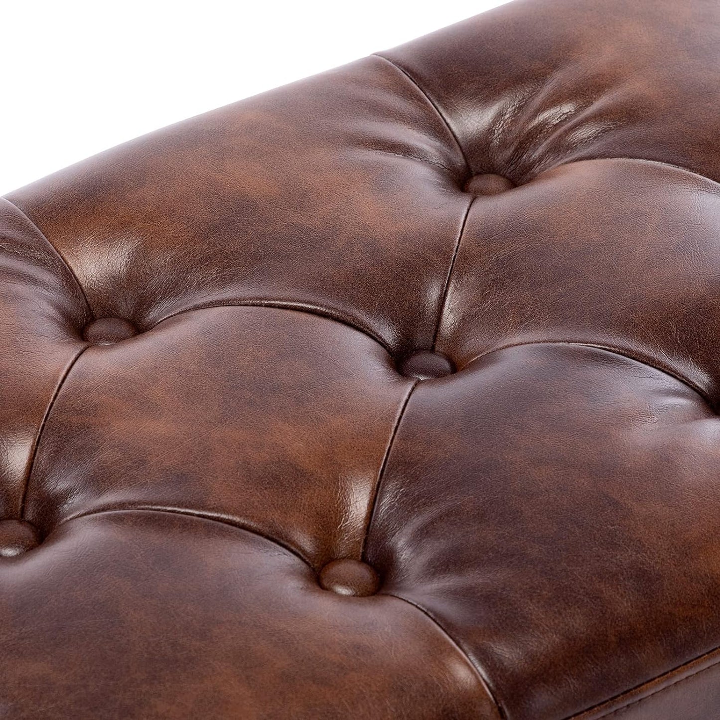 Button-Tufted Ottoman Bench