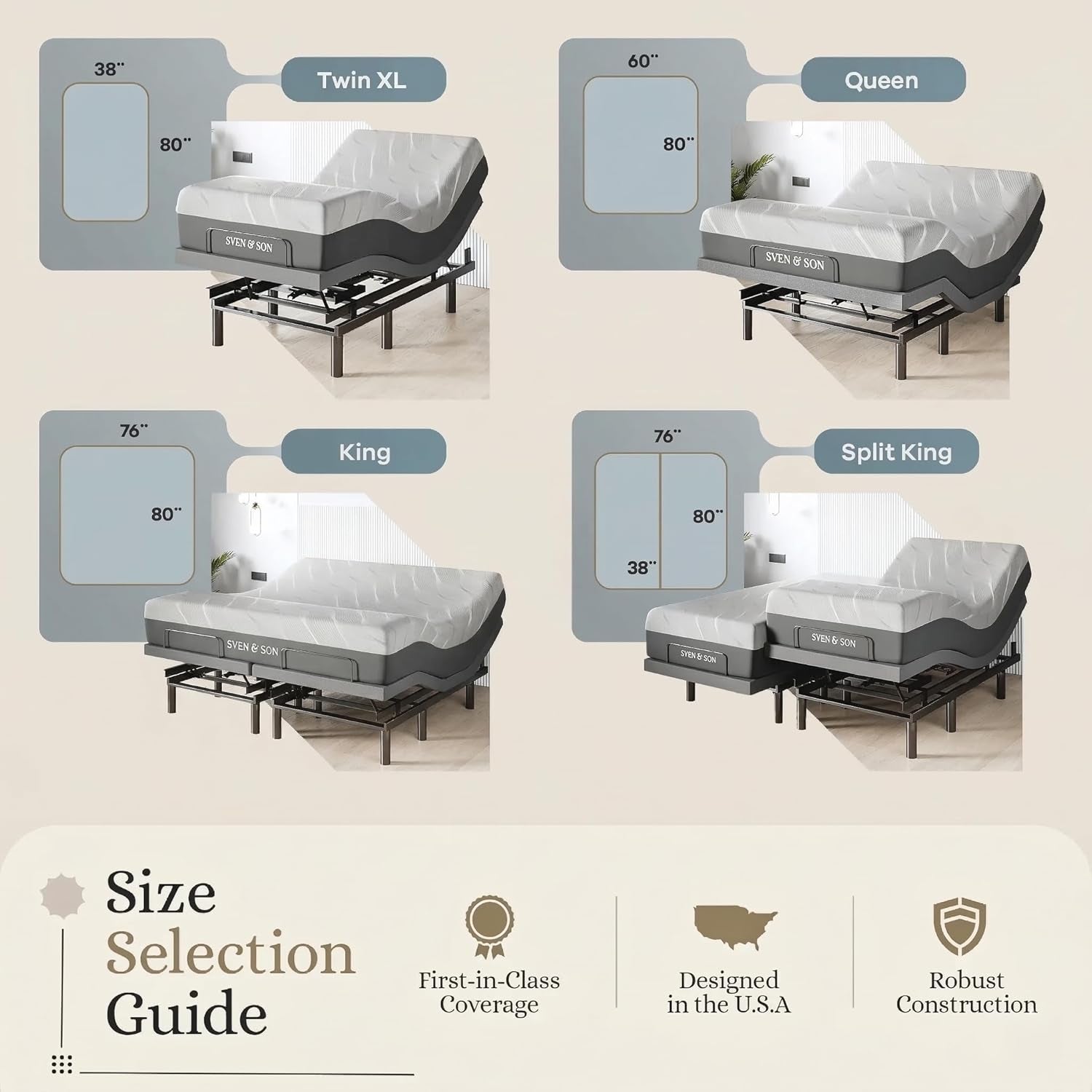  Bed Base Head and Foot Lift