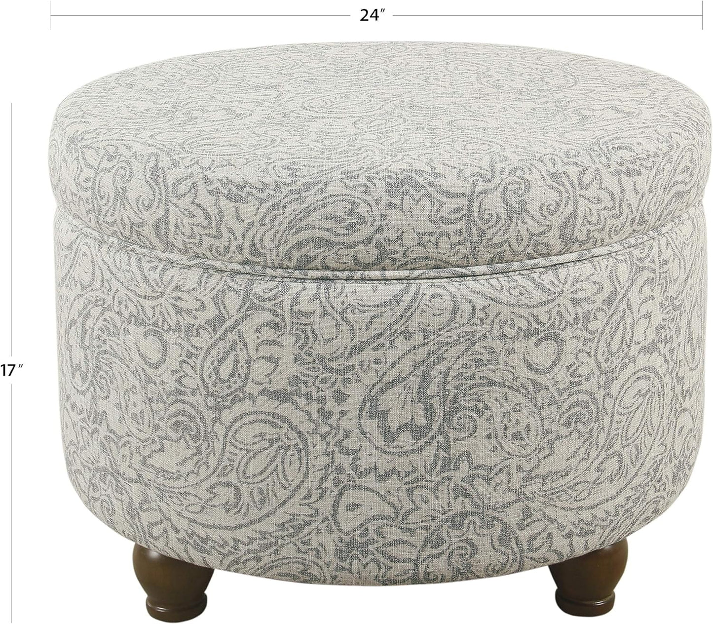  Upholstered round Storage Ottoman 