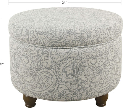  Upholstered round Storage Ottoman 