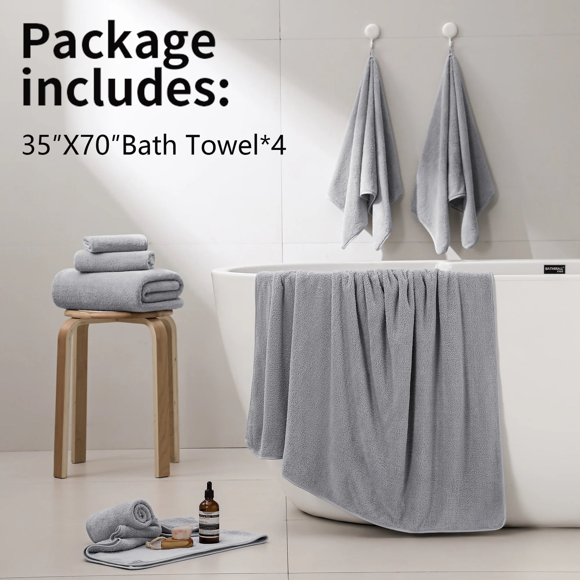 Ultra Soft Gray Bath Towel Set