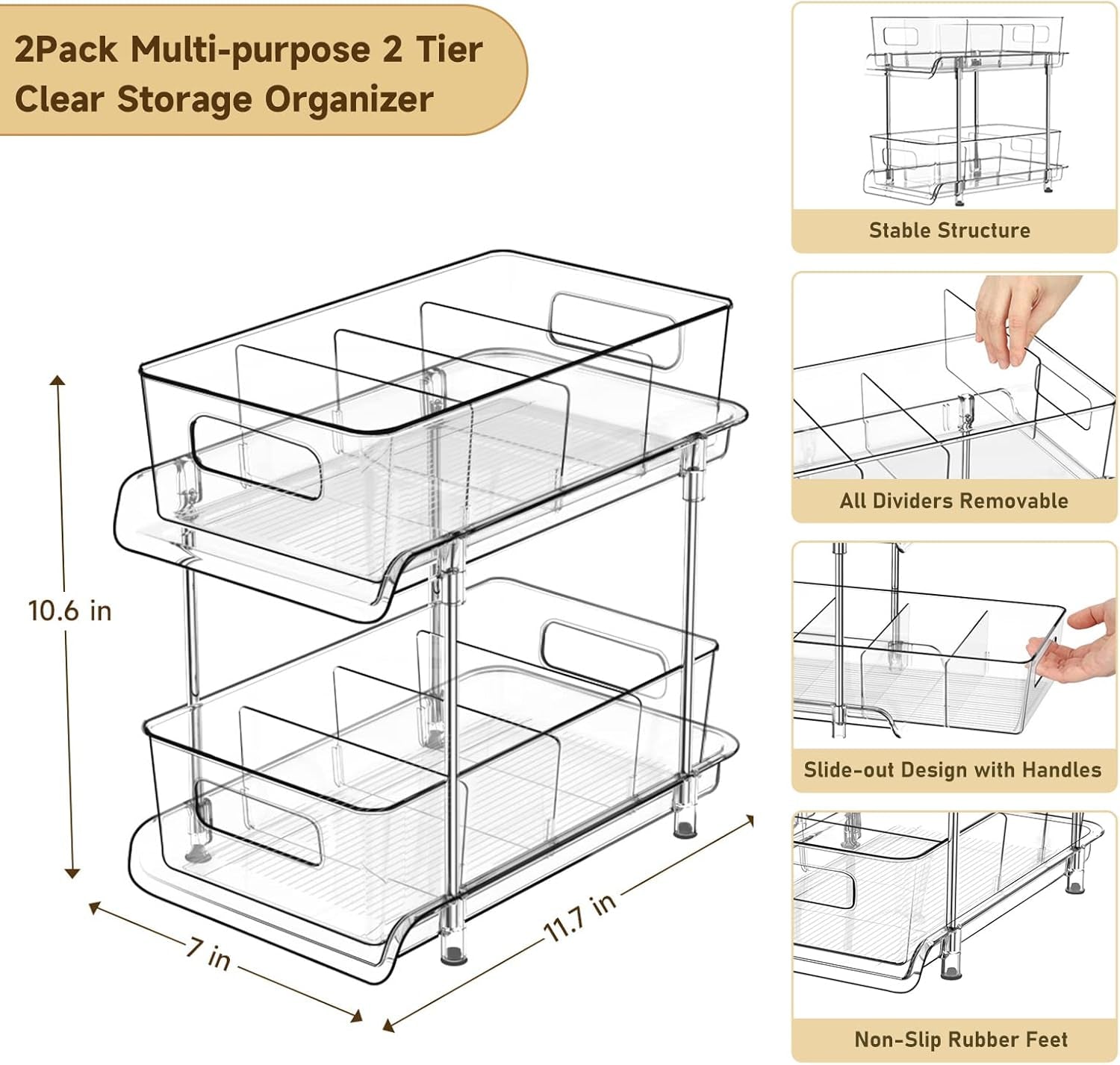 2-Tier Pull-Out Cabinet Organizer