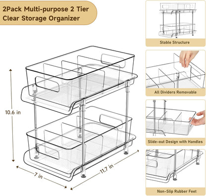 2-Tier Pull-Out Cabinet Organizer