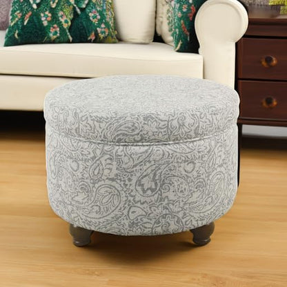  Upholstered round Storage Ottoman 